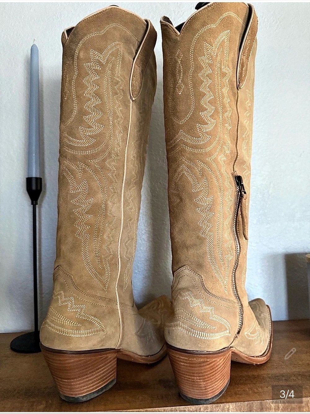 Ariat Casanova Women’s Tan Suede Western Cowboy Boots Size 8.5– Worn Once - Picture 7 of 10